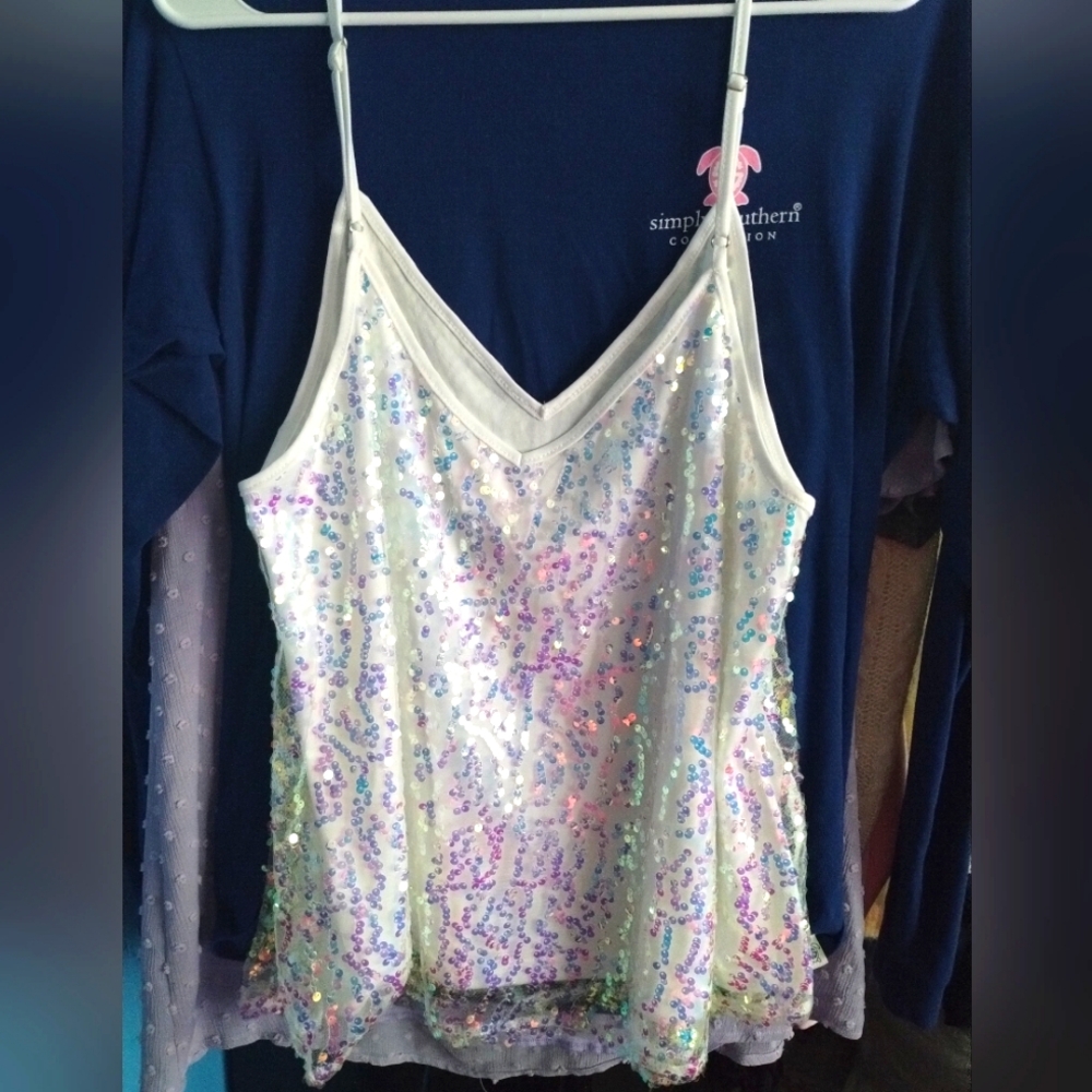 Moonlight Sequin Cami Top XL NWOT - Picture 3 of 3